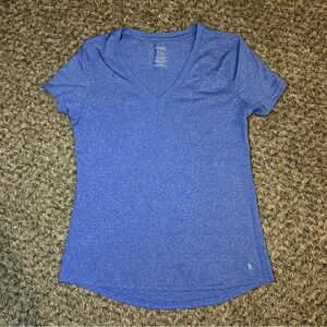Danskin Now Semi Fit Dri More Blue Tshirt Womens M V Neck Shirt Athletic